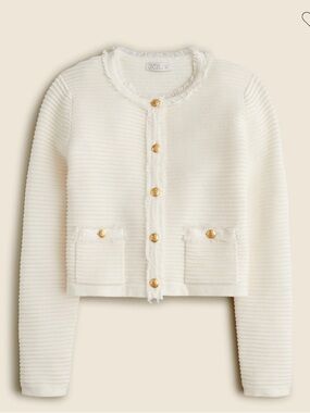 J. Crew Emilie sweater lady jacket in textured cotton blend